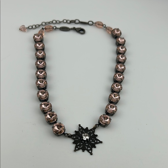 Sabika 2015 Winter collection Elegant Pink Crystal Necklace with Snowflake - Picture 1 of 11